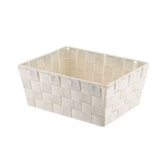 Panier rangement polyester ivoire 19.5x10.5x25cm