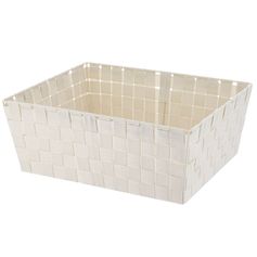 Panier rangement polyester ivoire 31.5x15x39cm