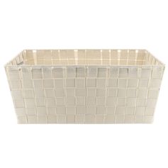 Panier rangement polyester ivoire 32.5x18x45cm