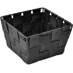 Panier rangement polyester noir 14x9x14cm