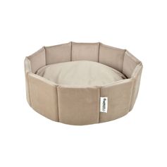 Panier rond chien et chat velours beige D 38cm