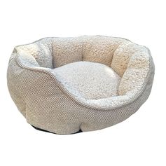 Panier rond LOMA effet bouclette polyester beige 65x55cm