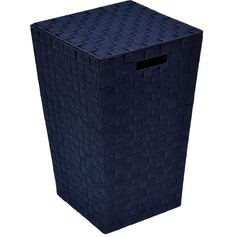 Panière à linge évasée bleu 33x53x33cm