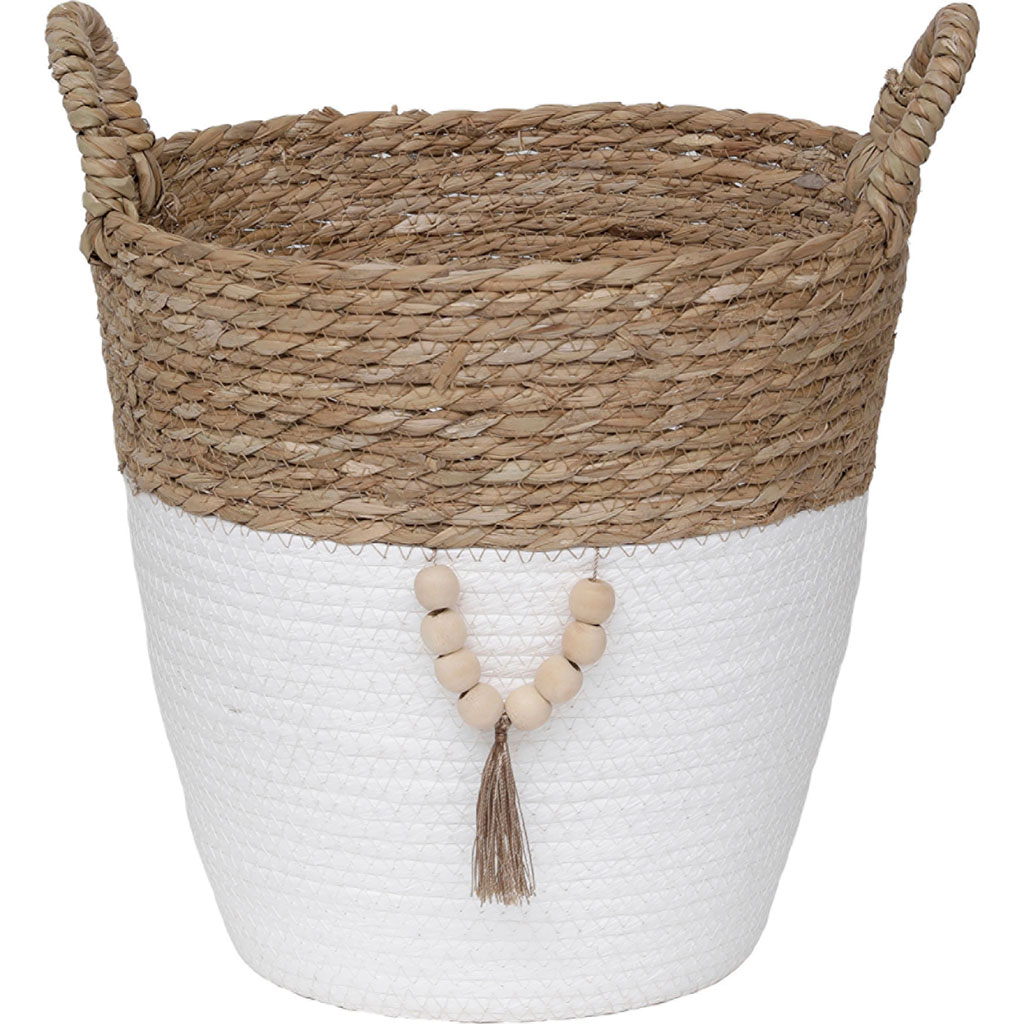 Panière à linge perle blanche H31 Centrakor