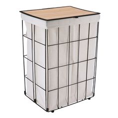 Panière à linge pliable avec couvercle beige 40x60x30cm