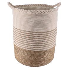 Panière à linge ronde beige 40x50x40cm