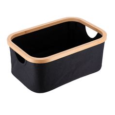 Panière chic intérieur rectangle noir 38x16x26cm