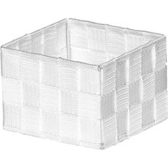 Panier de rangement carré polyester blanc 13x9.5x13cm