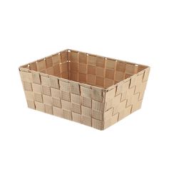 Panière de rangement polyester beige 19.5x10.5x25cm