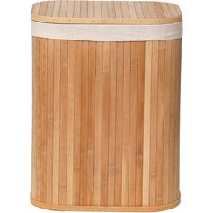 Panière à linge rectangulaire bambou 36.5x47x28.5cm