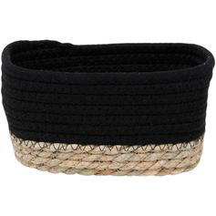 Panière rectangulaire coton noir naturel 19x10x11cm