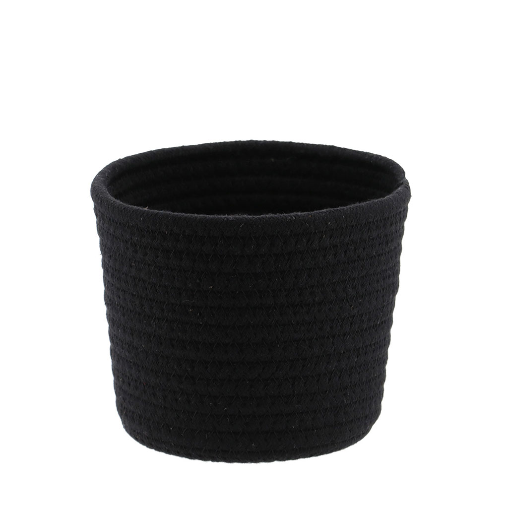 Panière ronde coton noir 12x15cm - Centrakor
