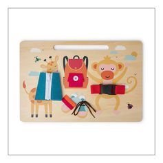 Panneau d'apprentissage en bois 38x24.7cm