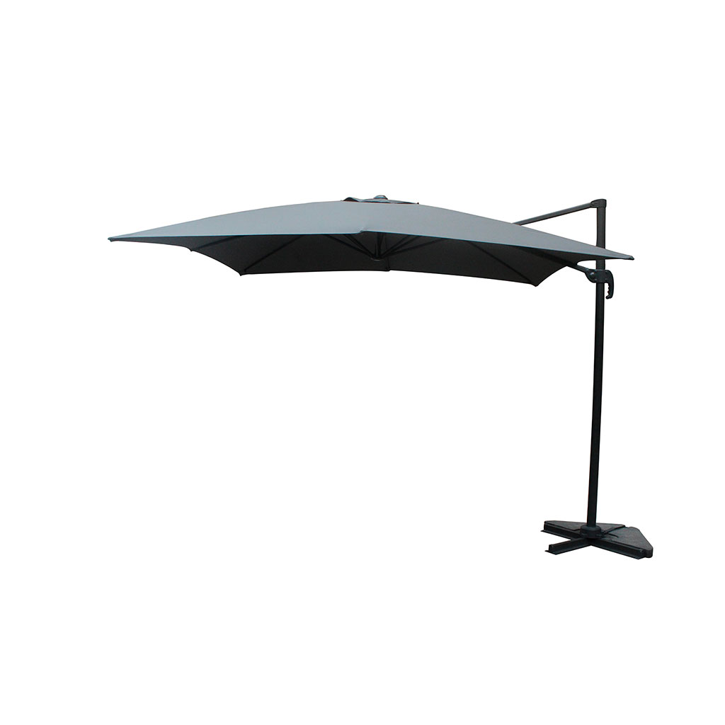 Parasol déporté CAYO gris ardoise 3x3m