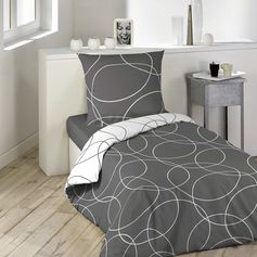 Parure housse de couette 1 personne polyester microfibre ELTON 140x200cm