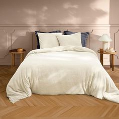 Parure housse de couette bouclette HELA naturel 220x240cm