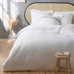 Parure housse de couette coton LALY blanc 240x260cm
