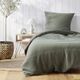 Parure housse de couette gaze de coton ANGELIA kaki 140x200cm