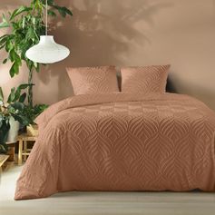 Parure housse de couette HELTIE MOCHA 220x240cm