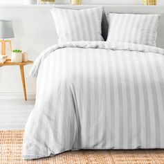 Parure housse de couette microfibre CLEO blanc 220x240cm