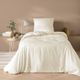 Parure housse de couette microfibre HELTIE ivoire 140x200cm