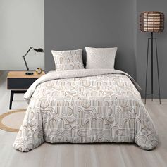 Parure housse de couette microfibre PANDORIS 220x240cm