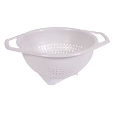 Passoire avec double poignée 2.5L plastique blanc