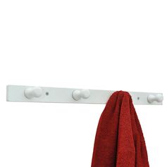Porte manteau mural bois 4 crochets blanc 56.5cm