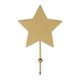 Patère bois étoile doré  10x15.5x5cm