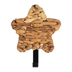 Patère étoile en rotin 11x13.3cm