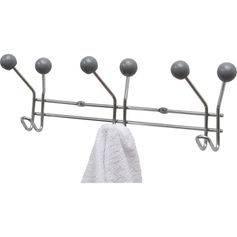 Patère murale à fixer métal 9 crochets gris