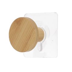 Patère murale adhésive bois EASY CHIC D 4.5cm