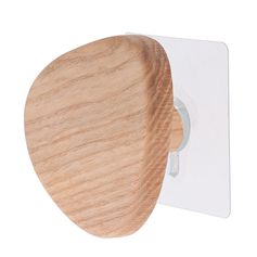 Patère murale galet EASY CHIC adhésive bois 9.5x7.5x4cm