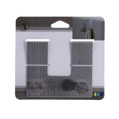 Patère porte suspendue 2 crochets acier chrome 12.5x10.5x7.2cm