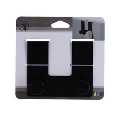 Patère porte suspendue 2 crochets acier noir 12.5x10.5x7.2cm