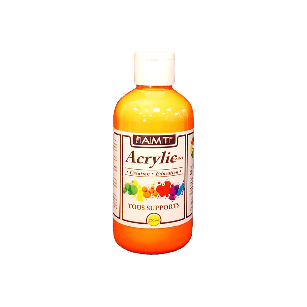 Peinture acrylique fluo orange 200ml