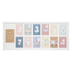 Pêle-mêle 13 photos en fibres de bois blanc 70xx29.5cm