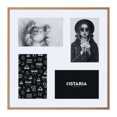 Pêle-mêle M. CLIP bois 4 photos 32.5x32.5cm