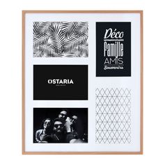 Pêle-mêle M. CLIP bois 5 photos 31x37.5cm