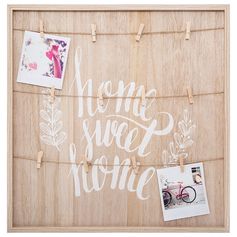 Pèle mêle photos bois et corde 48x48cm