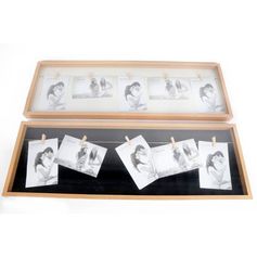 Pêle-mêle photos et 5 pinces 72x24cm