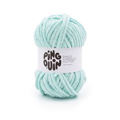Pelote chenille GLITTER vert d'eau 100g | PINGOUIN