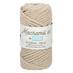 Pelote corde torsadée pour macramé beige 65m