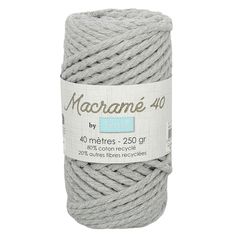 Pelote corde torsadée pour macramé gris 40m