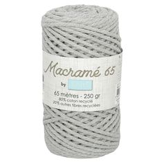 Pelote corde torsadée pour macramé gris 65m