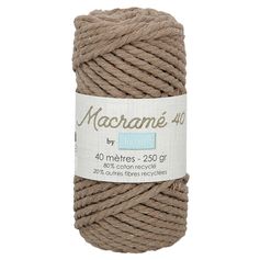 Pelote corde torsadée pour macramé marron 40m