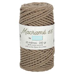 Pelote corde torsadée pour macramé marron 65m