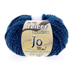 Pelote de laine acrylique JO métallisé bleu 50g