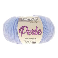 Pelote de laine acrylique PERLE bleu 50g
