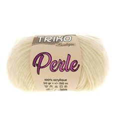 Pelote de laine acrylique PERLE écru 50g